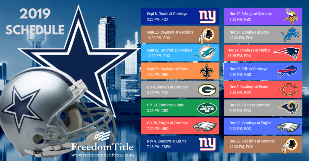 2019 NFL Football Schedules Freedom Title